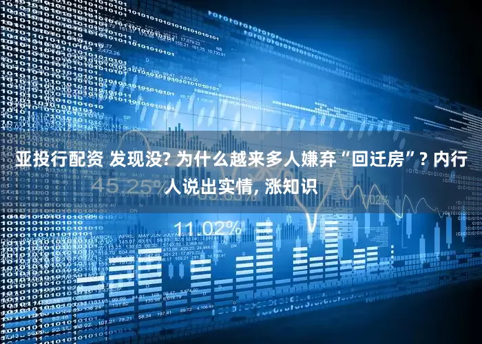 亚投行配资 发现没? 为什么越来多人嫌弃“回迁房”? 内行人说出实情, 涨知识