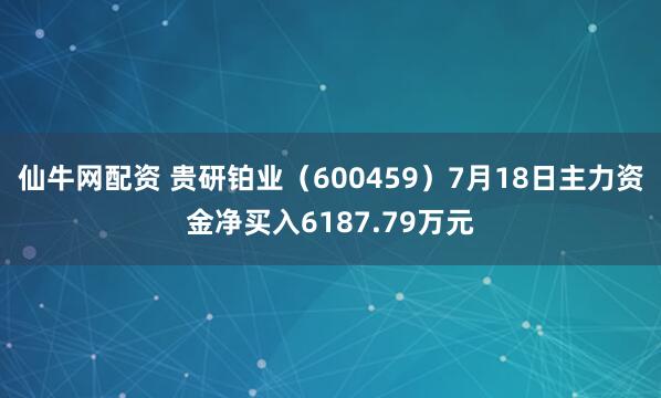 仙牛网配资 贵研铂业（600459）7月18日主力资金净买入6187.79万元